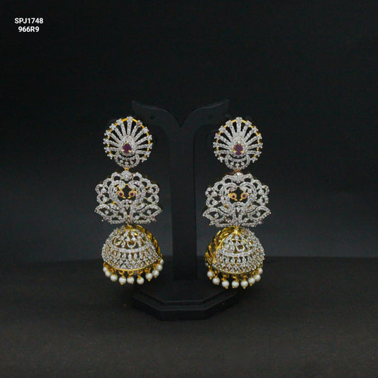 1748 GJ Ruby stone chandbali