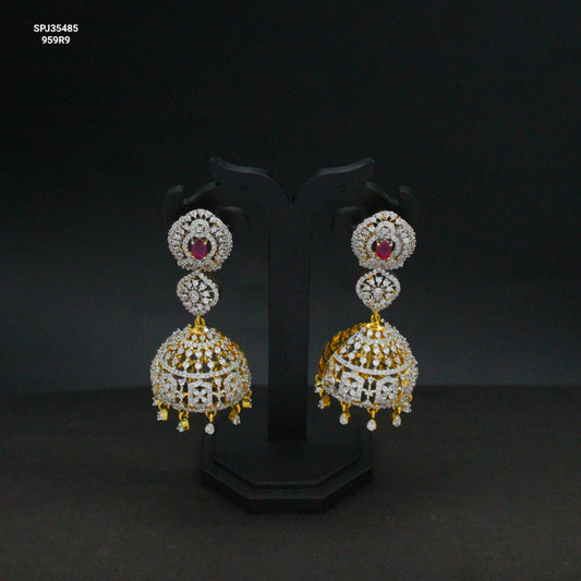 35485 GJ 3 Step Jhumki Red