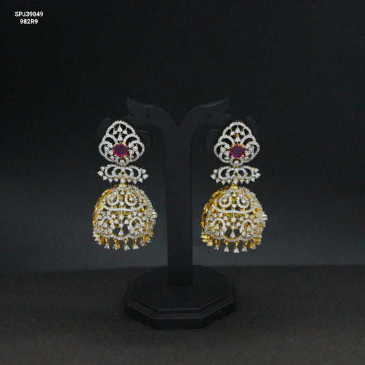 39849 GJ jhumki Ruby colour