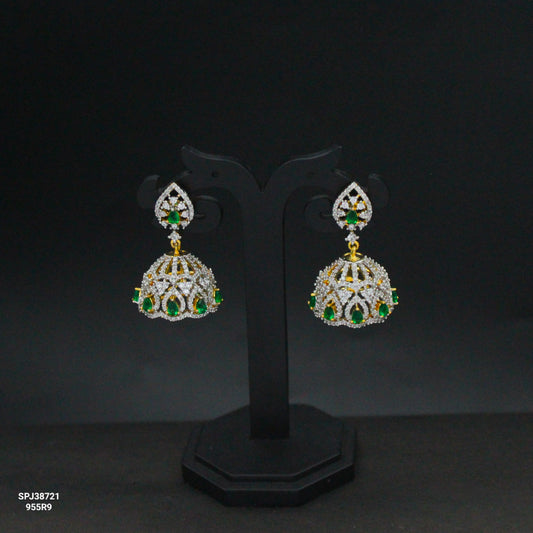 38721 GJ green without drop jhumki