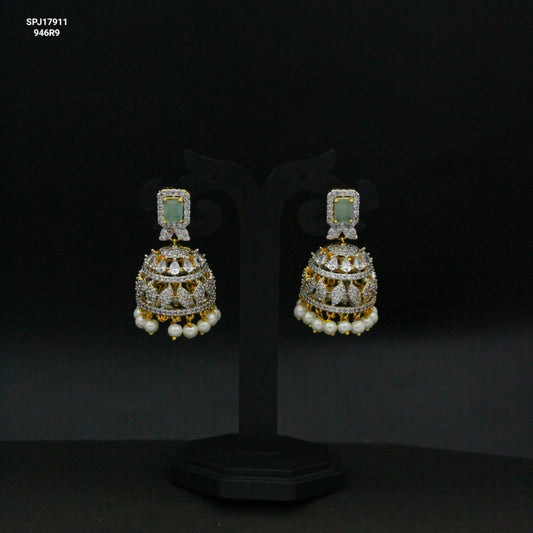 Diamond look mint green jhumki