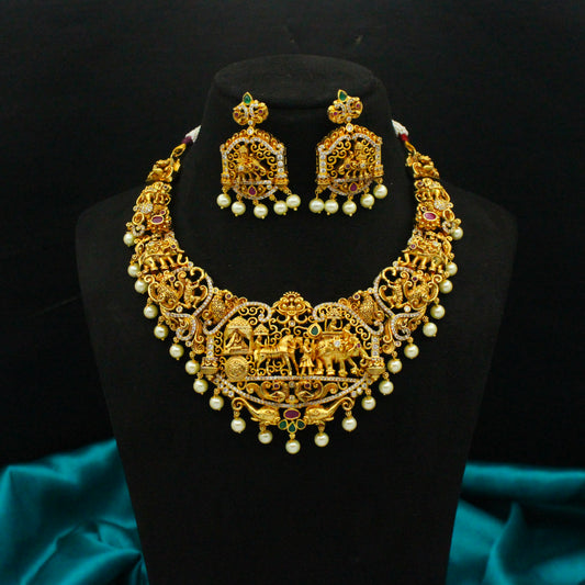 42168 Nakshi Necklace Short With Screw Back Earrings