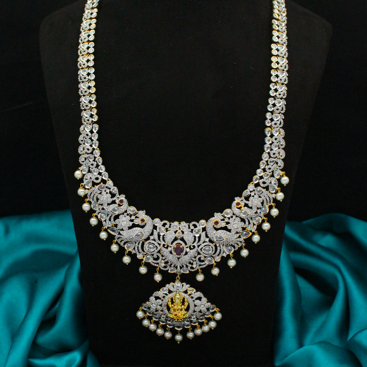 Victorian Lakshmi Peacock Long Necklace