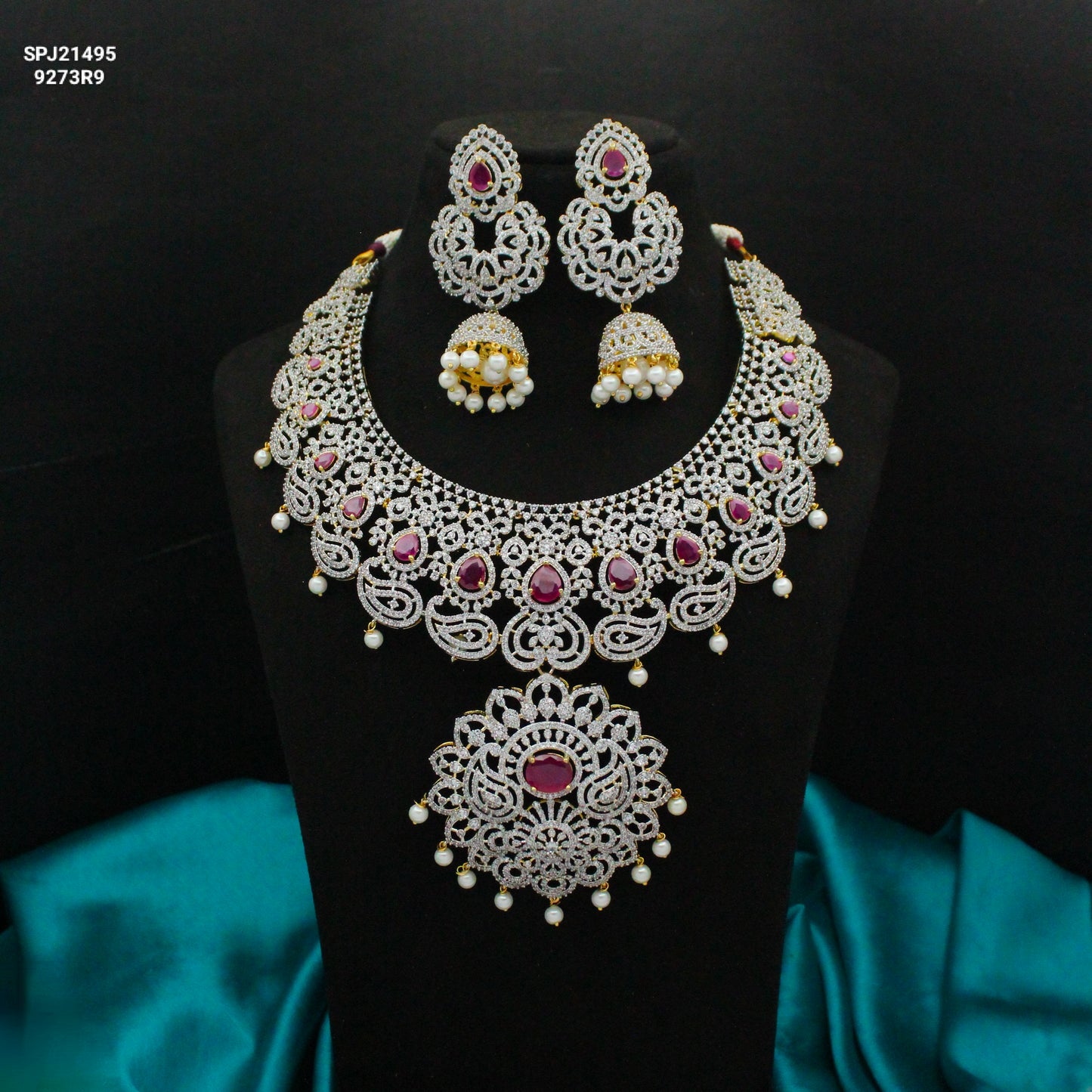 21495 GJ Broad Necklace Red