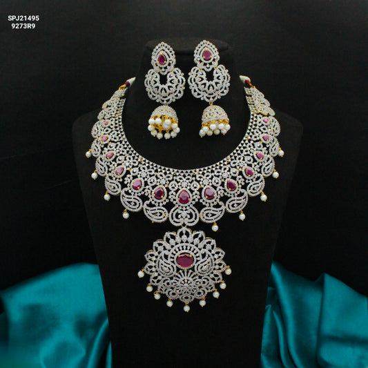 21495 GJ Broad Necklace Red