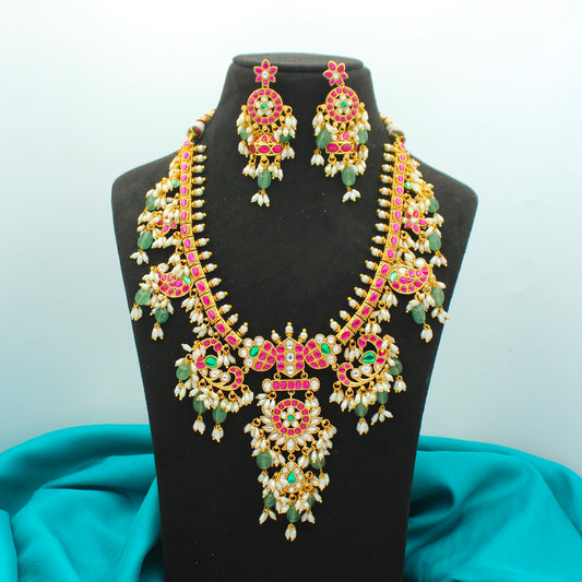 42570 Jadau Guttapusalu Short Necklace Set