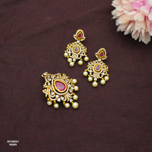 38561 Victorian Red Pendant Set