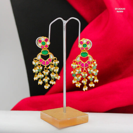 42620 Jadau Kundan handmade premium screwback chandbalis