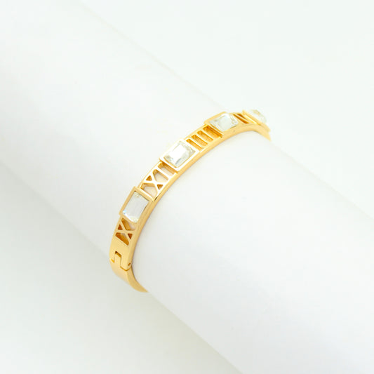 Fancy White Square Stone Bracelet