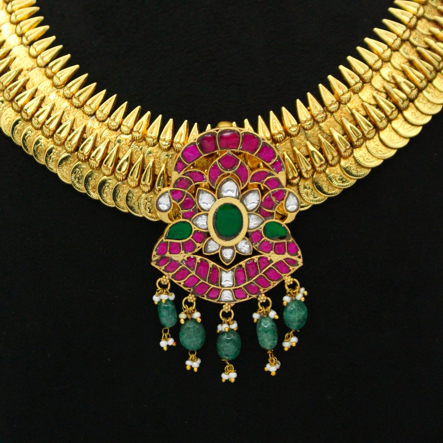 Nakshi Kasulu With Jadau Peacock Locket