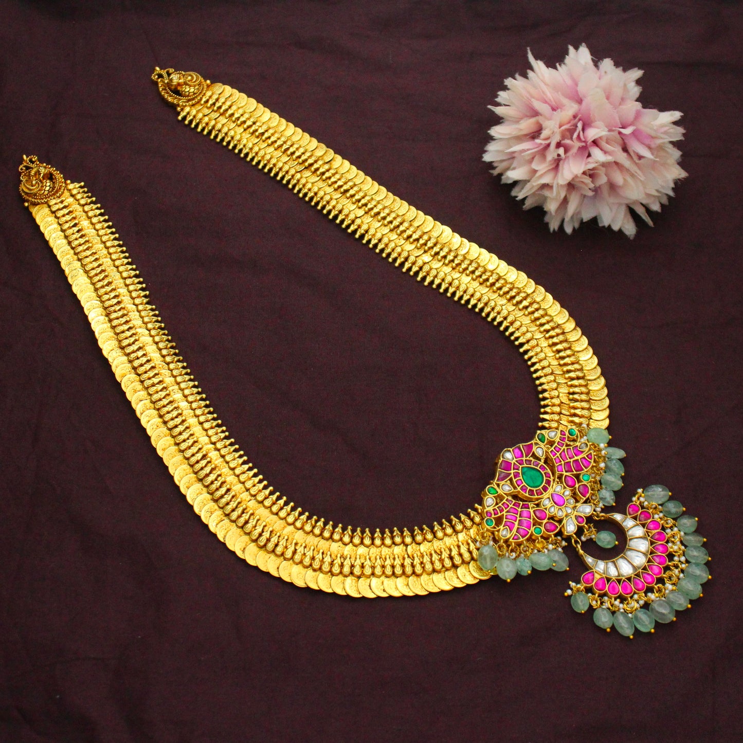 Nakshi Laxmi Long Kasulu With Jadau Grand Locket