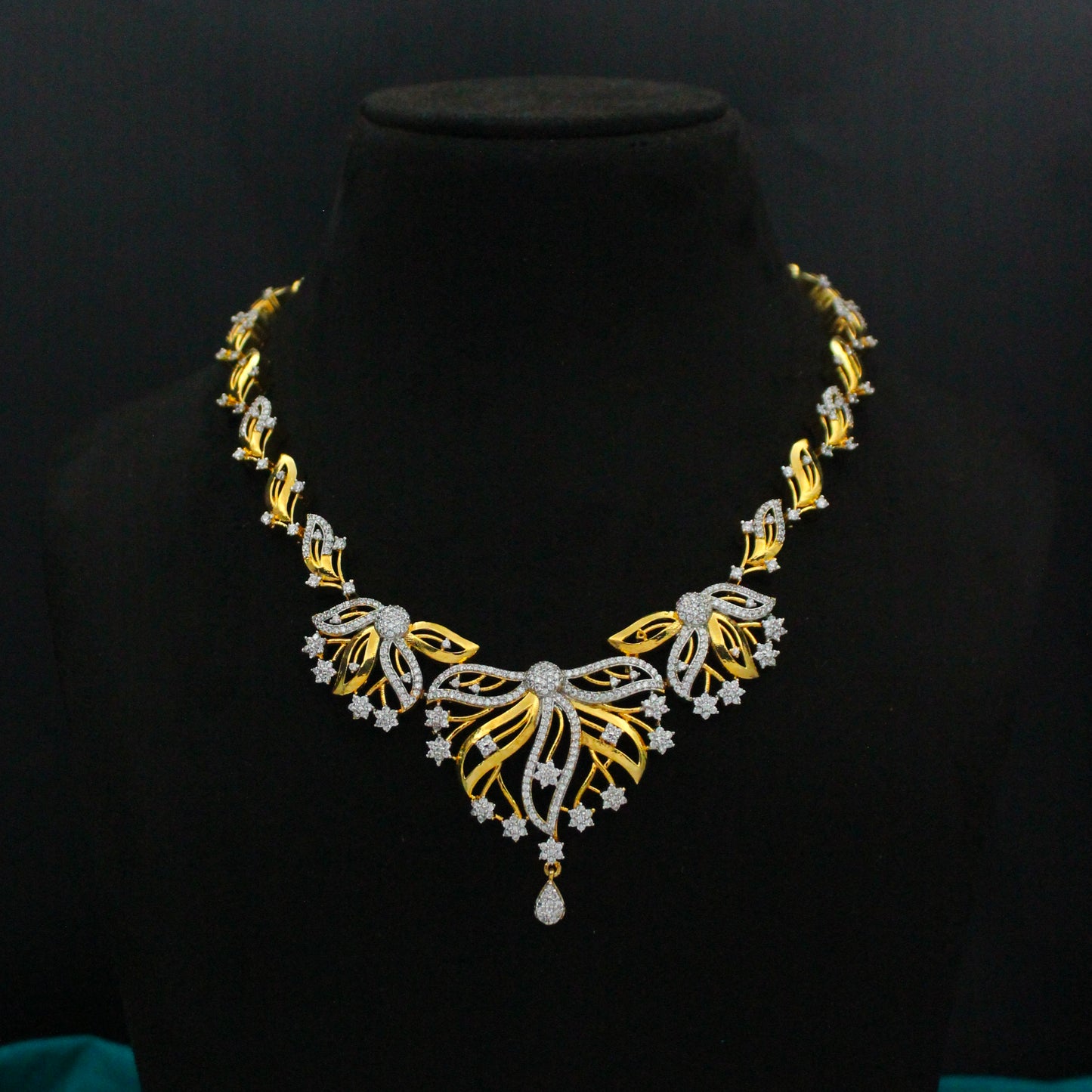 Gold Polish AD Stone Necklace Set SP-941