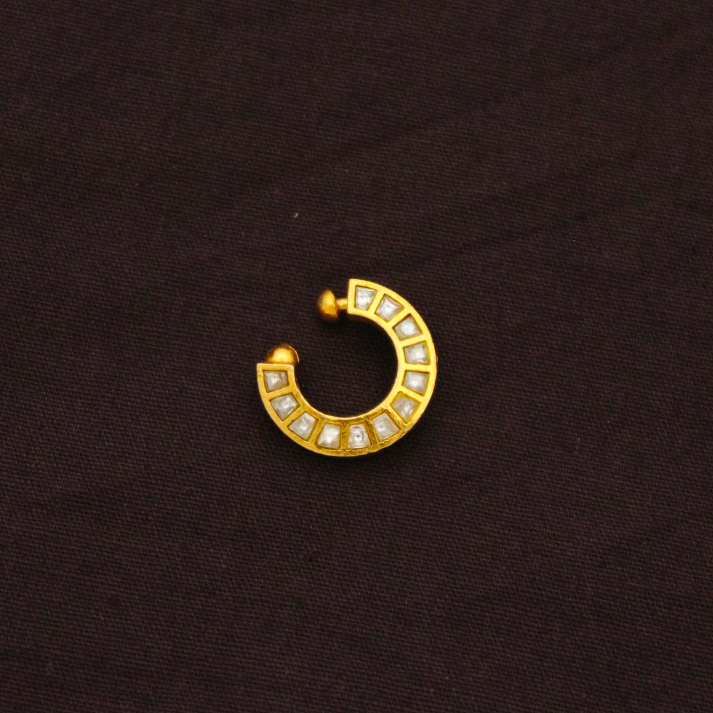 Small Jadau Full White Nose Ring