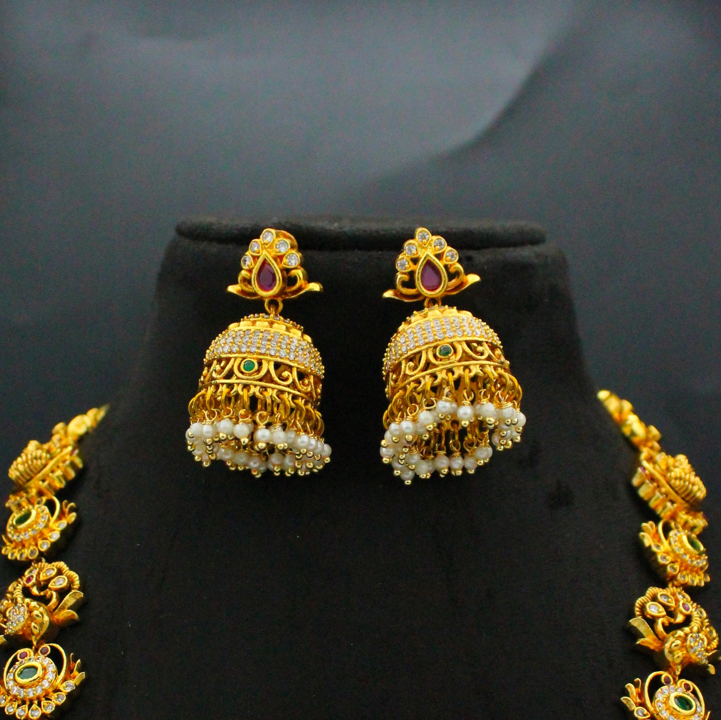 40789 Nakshi Laxmi Long Multi Necklace Set