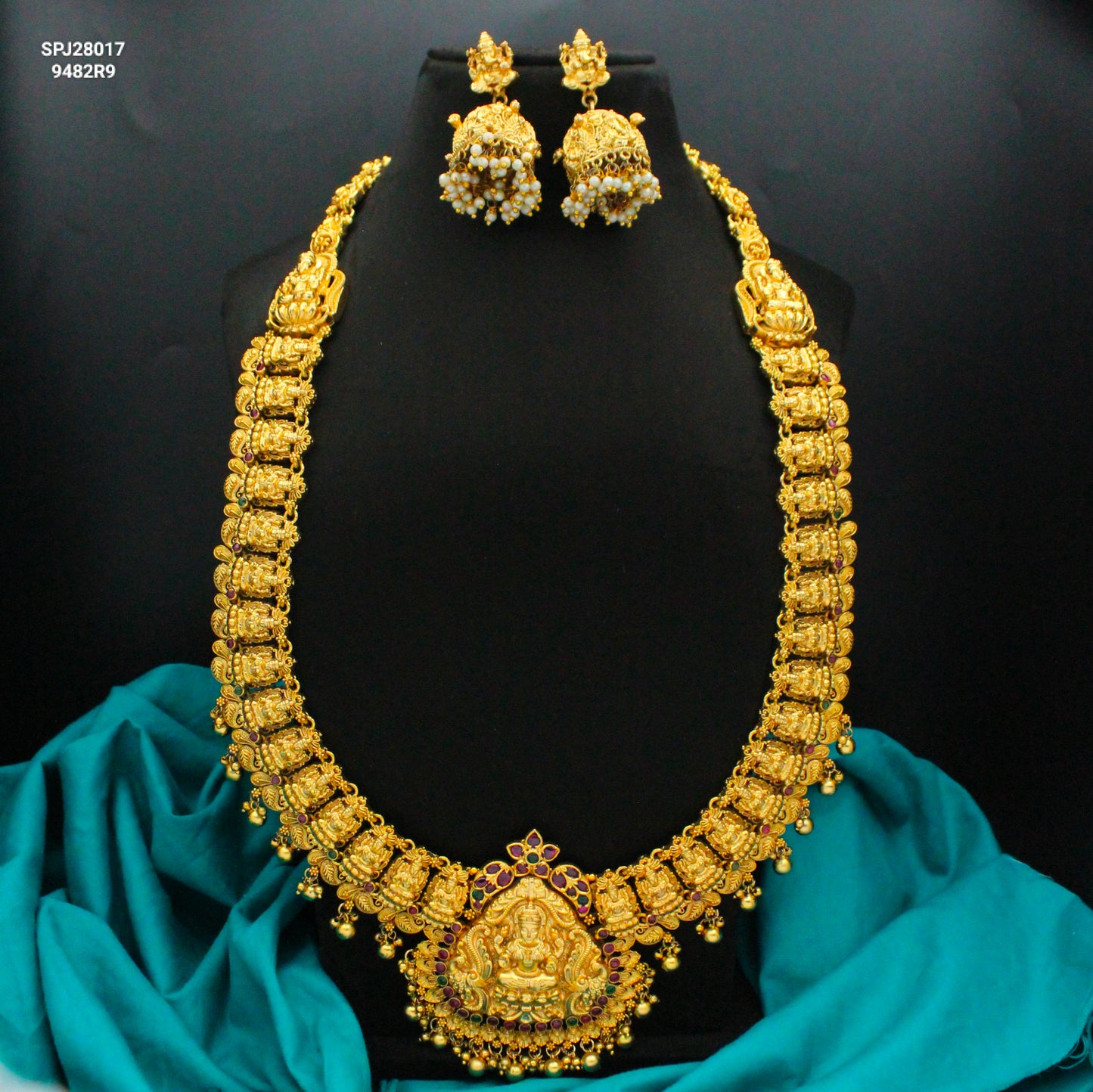 27107 Nakshi Laxmi Long Broad Necklace Set