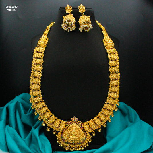 27107 Nakshi Laxmi Long Broad Necklace Set