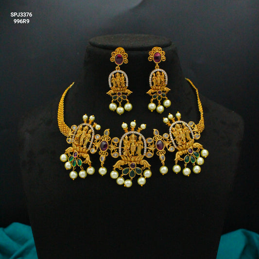 3376 Nakshi Ramaparivar Short Necklace Set