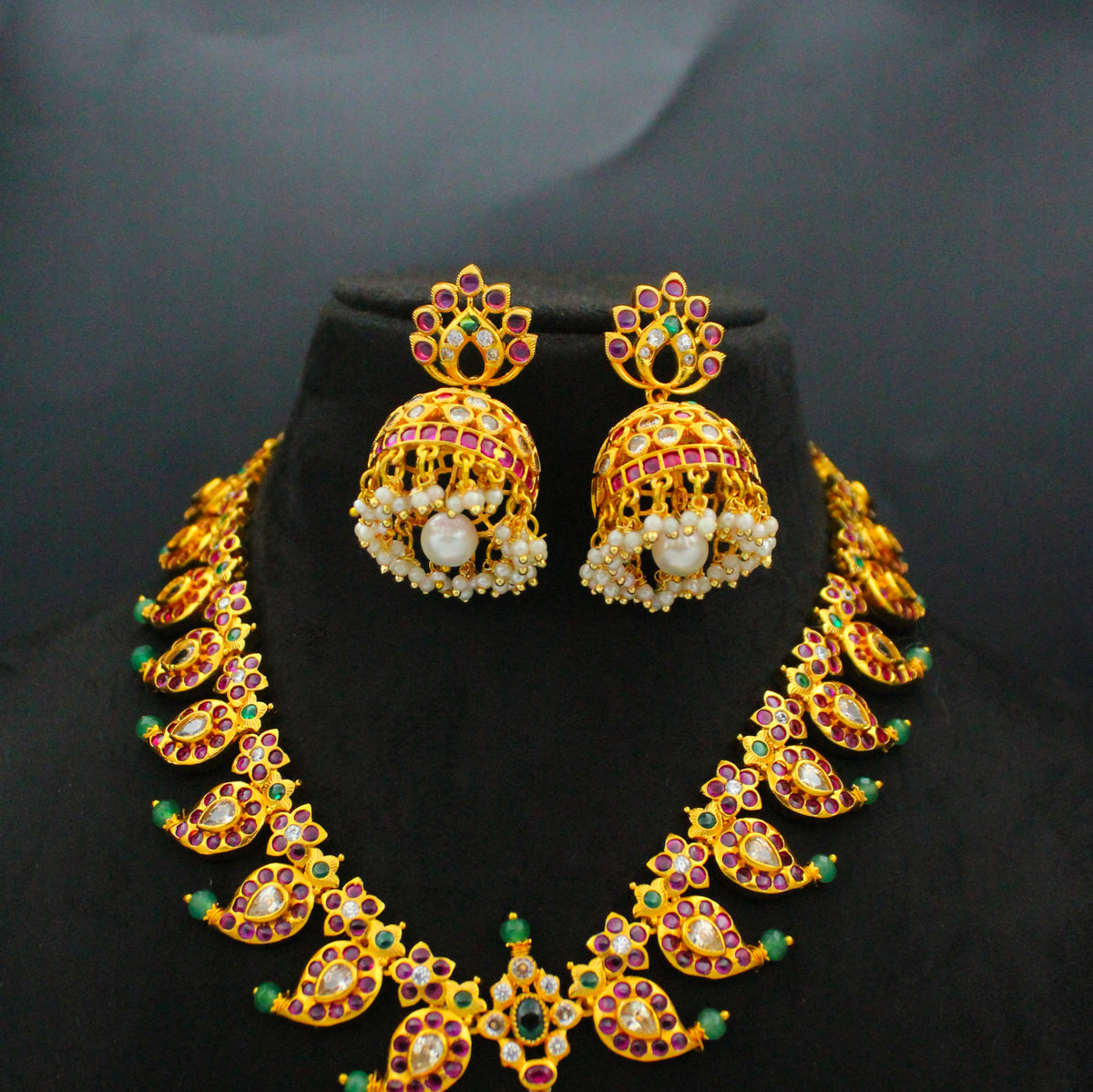 41385 Multi Mango Short Necklace Set
