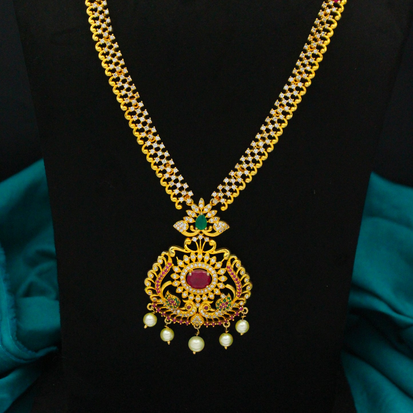 8573 CZ Long Multi Necklace Set