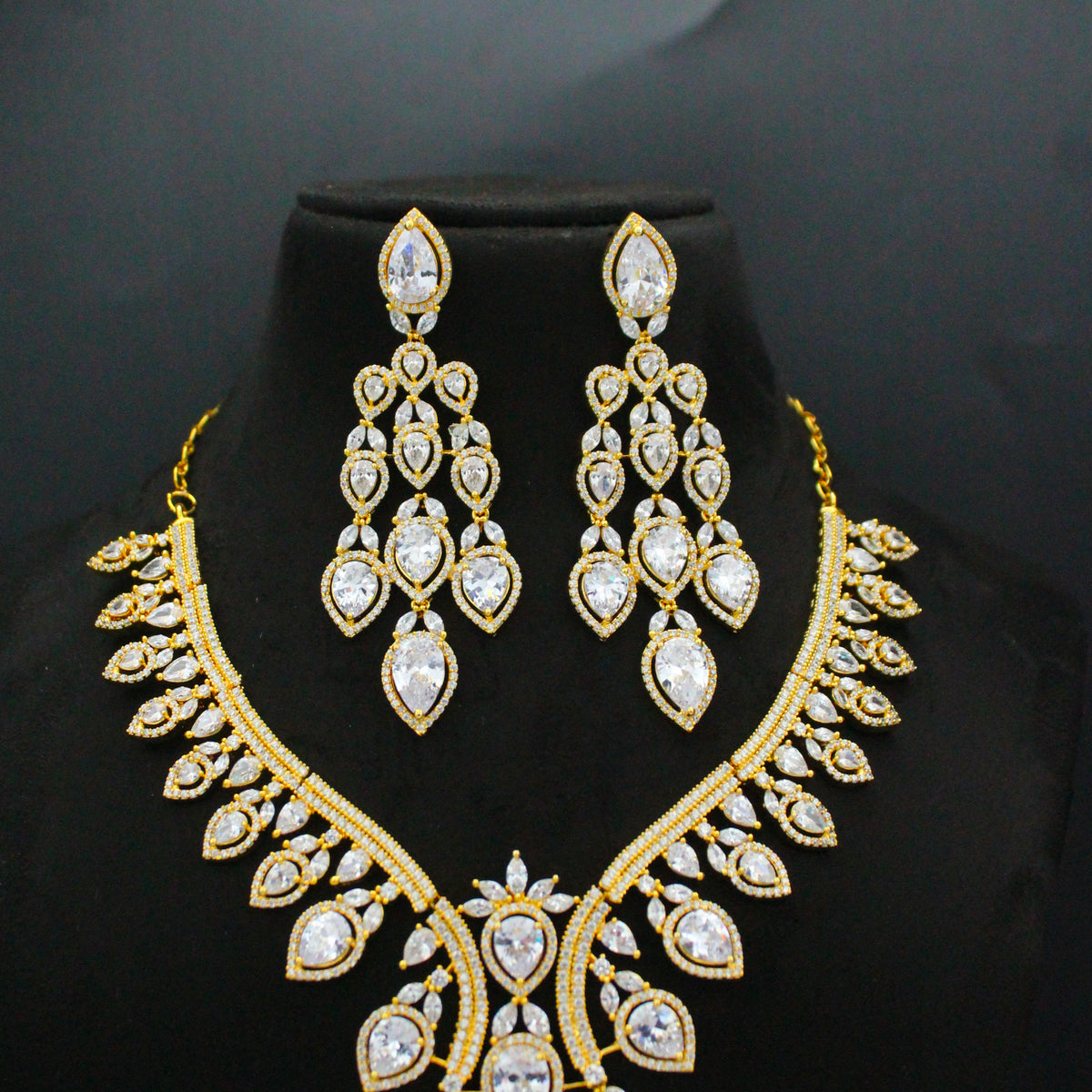 16241 CZ Fancy Short Necklace Set