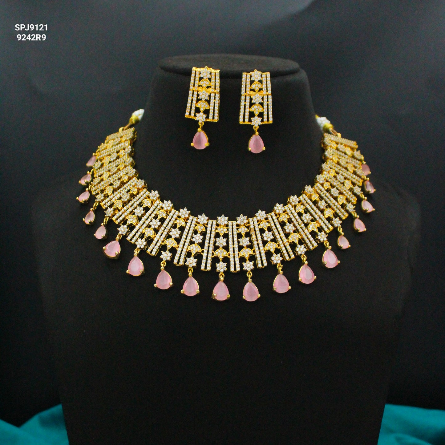CZ Baby Pink Short Necklace SP-9121