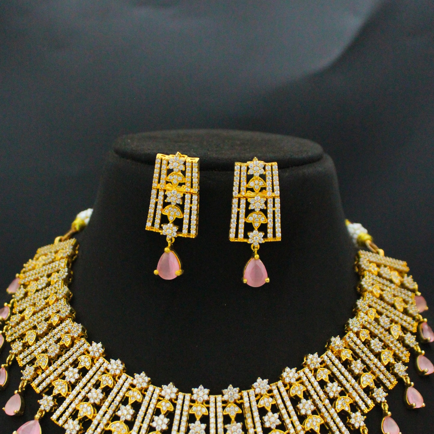 CZ Baby Pink Short Necklace SP-9121