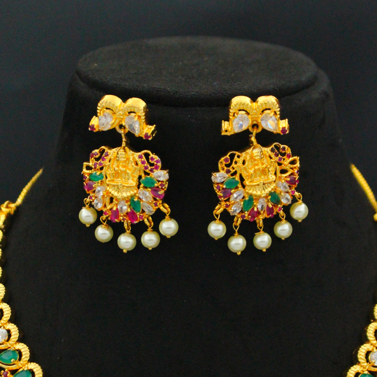 Lakshmi Multicolour Gold Short Necklace Set SP-3292