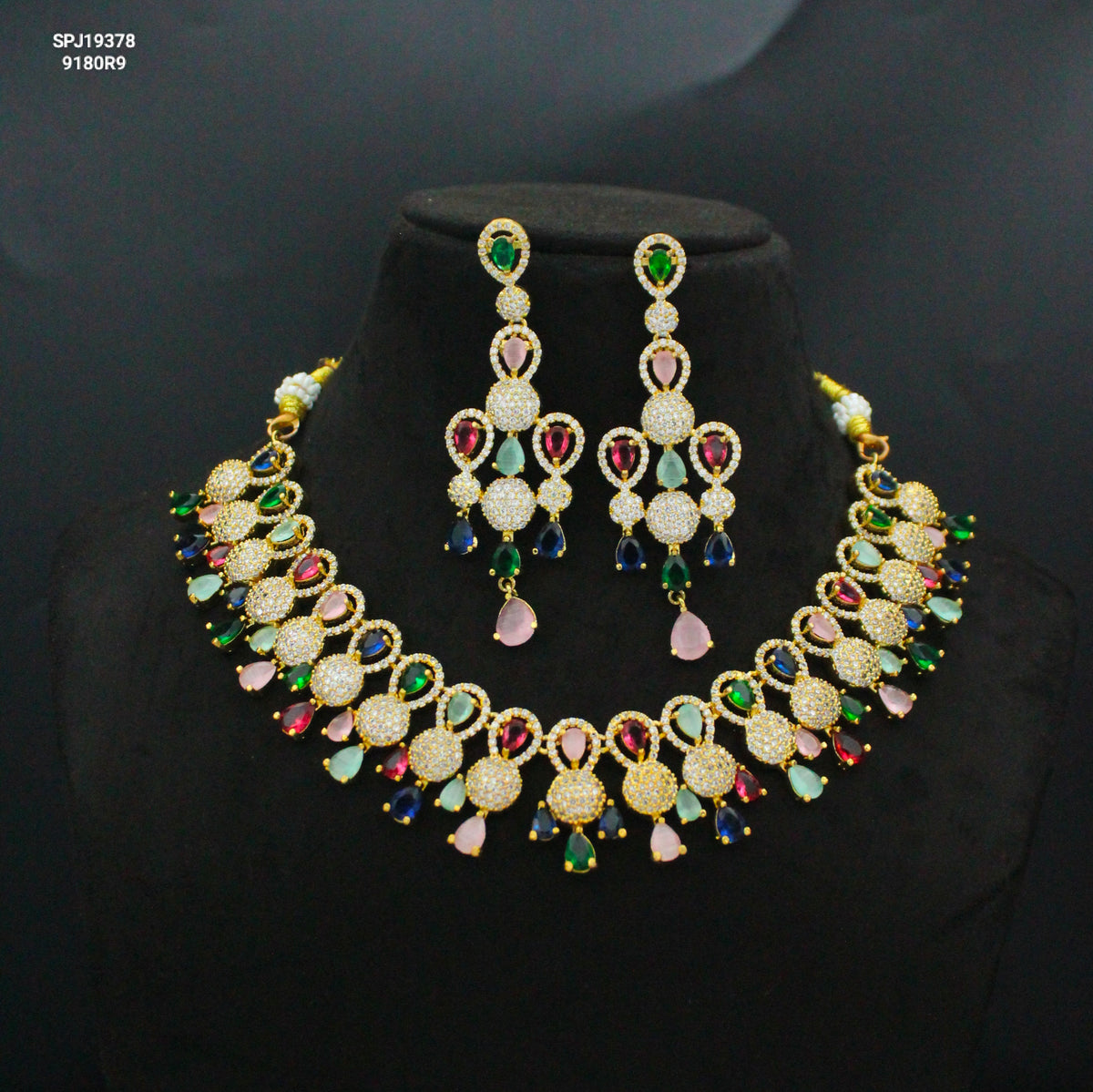 Multicolour AD Stone Necklace SP-19378