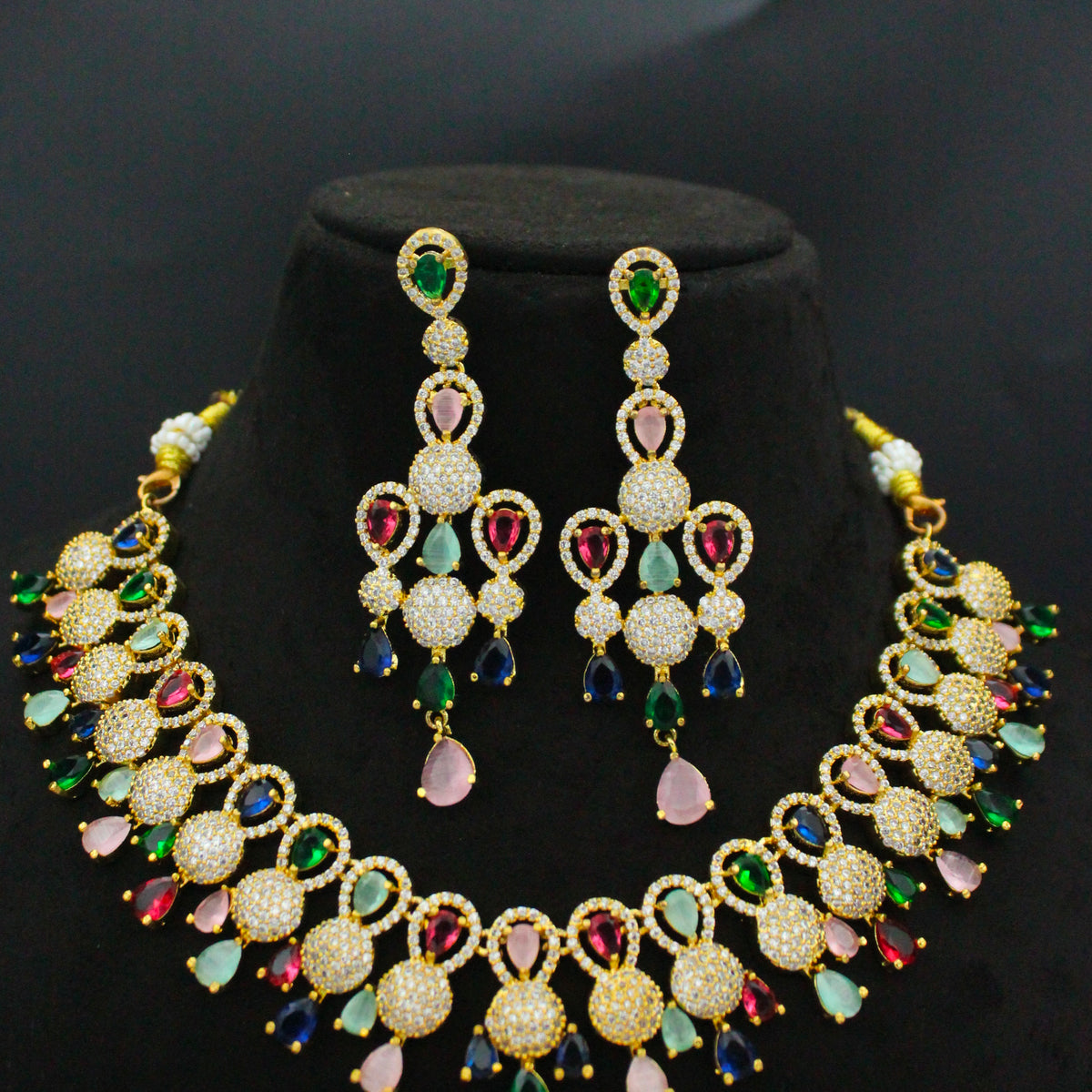 Multicolour AD Stone Necklace SP-19378