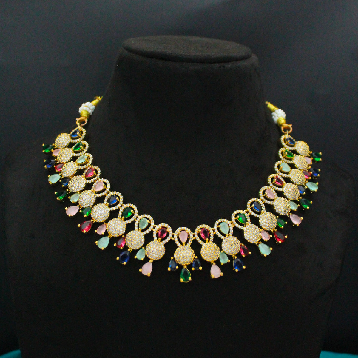 Multicolour AD Stone Necklace SP-19378