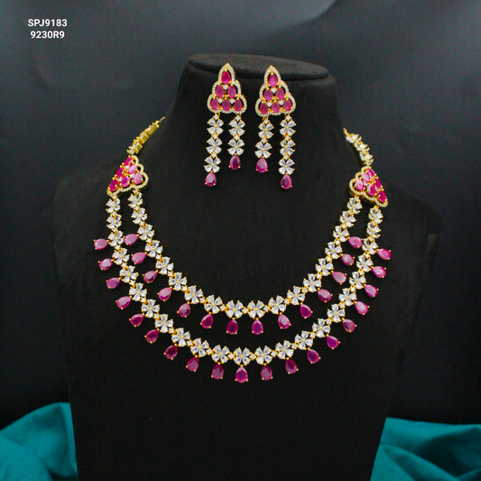 9183 2 layers gold polish necklace
