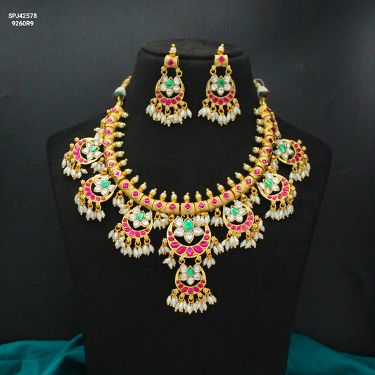 42576 Jadau guttapusalu short necklace