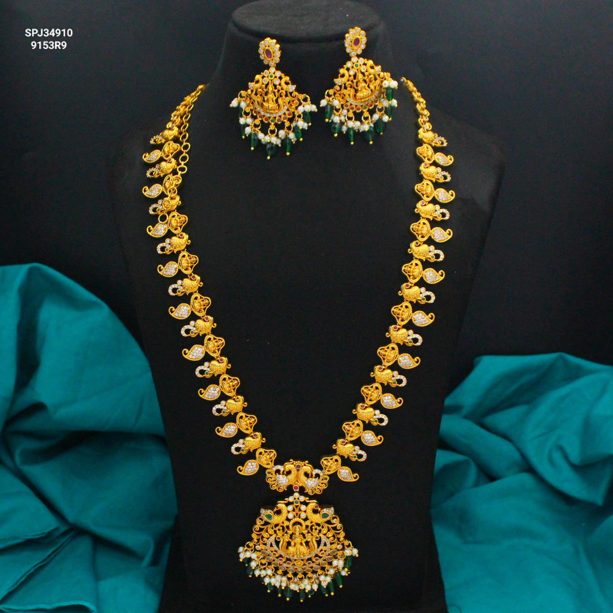 Matte Antique Long Necklace Set SP-34910