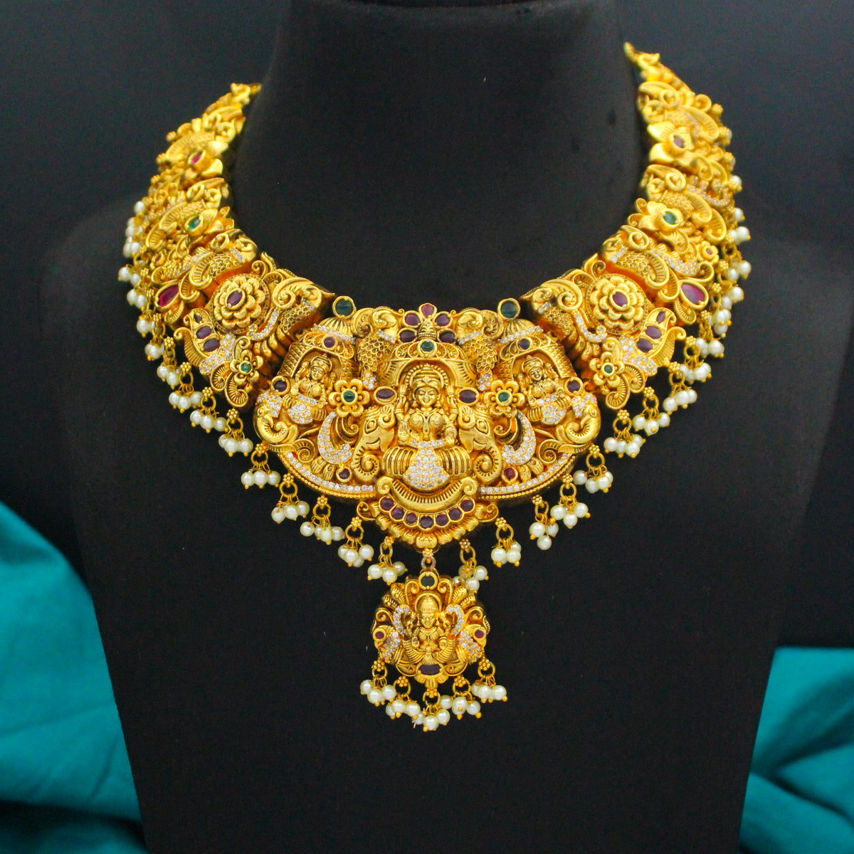 Matte Lakshmi Multicolour Necklace Set SP-39810