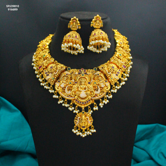 39810 Matte Laxmi Multi Necklace Set