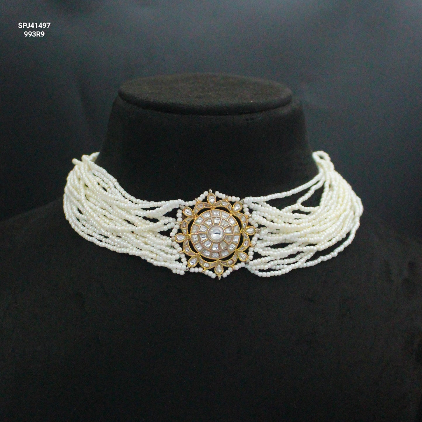 41497 White Pearls Choker Without Earrings