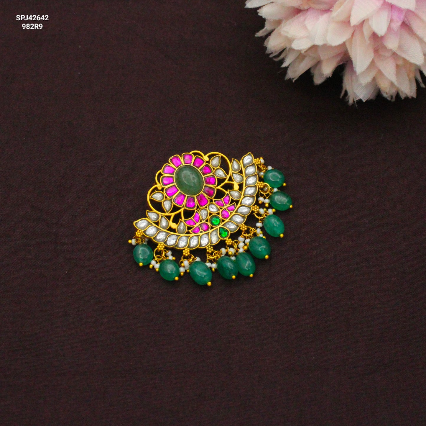 42642 Jadau Multi Stone Pendant