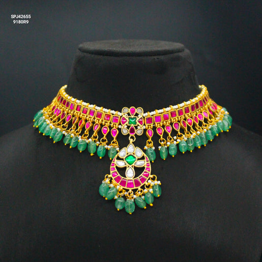 42655 Jadau Fully Flexible Necklace Multi