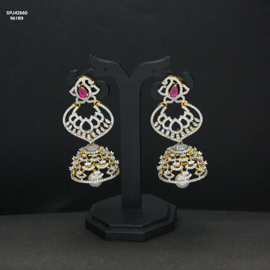 42660 Diamond Look Mango Ruby Jhumki