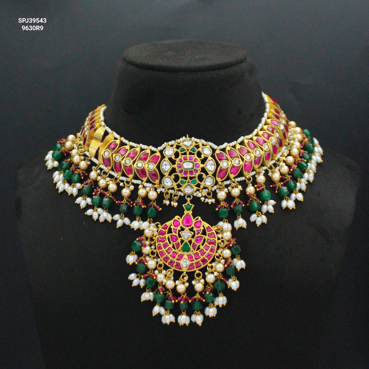 Jadau Multicolour Short Necklace SP-39543