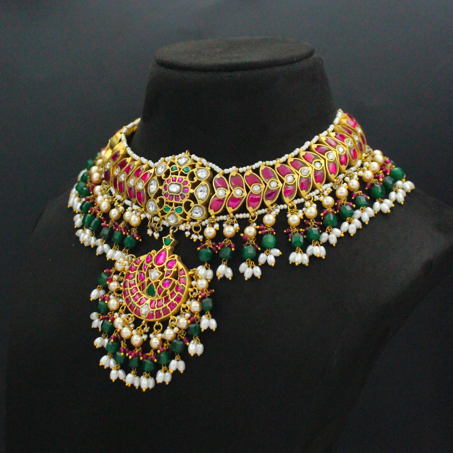 Jadau Multicolour Short Necklace SP-39543