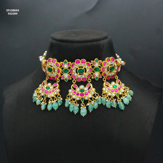 38654 Jadau choker multi stone
