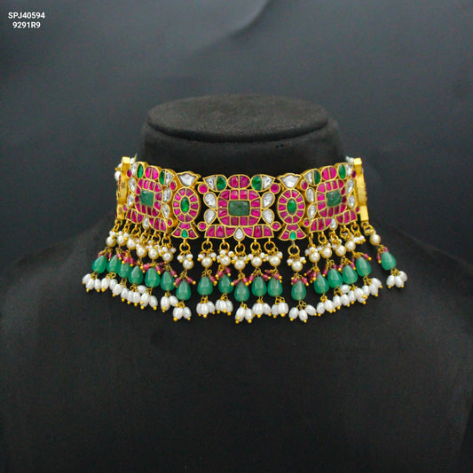 40594 Jadav Rice Pearls Choker
