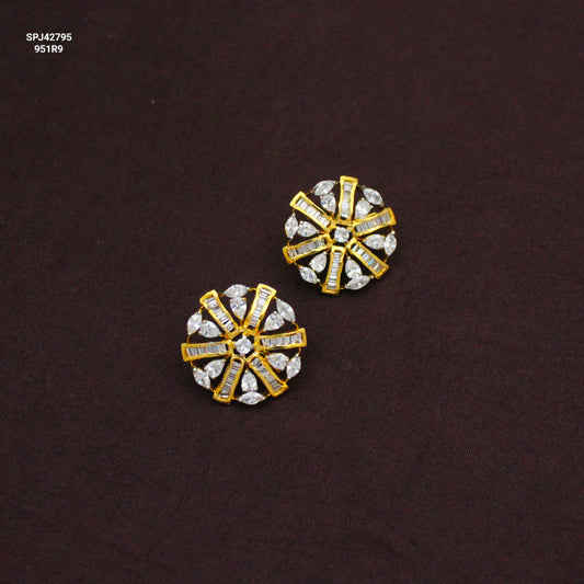 42795 CZ Round Studs Screw Back
