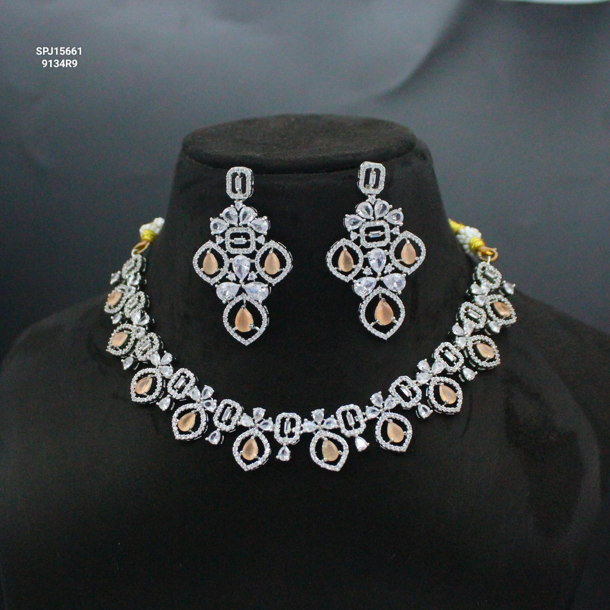 Platinum Orange Single-Line Short Necklace SP-15661