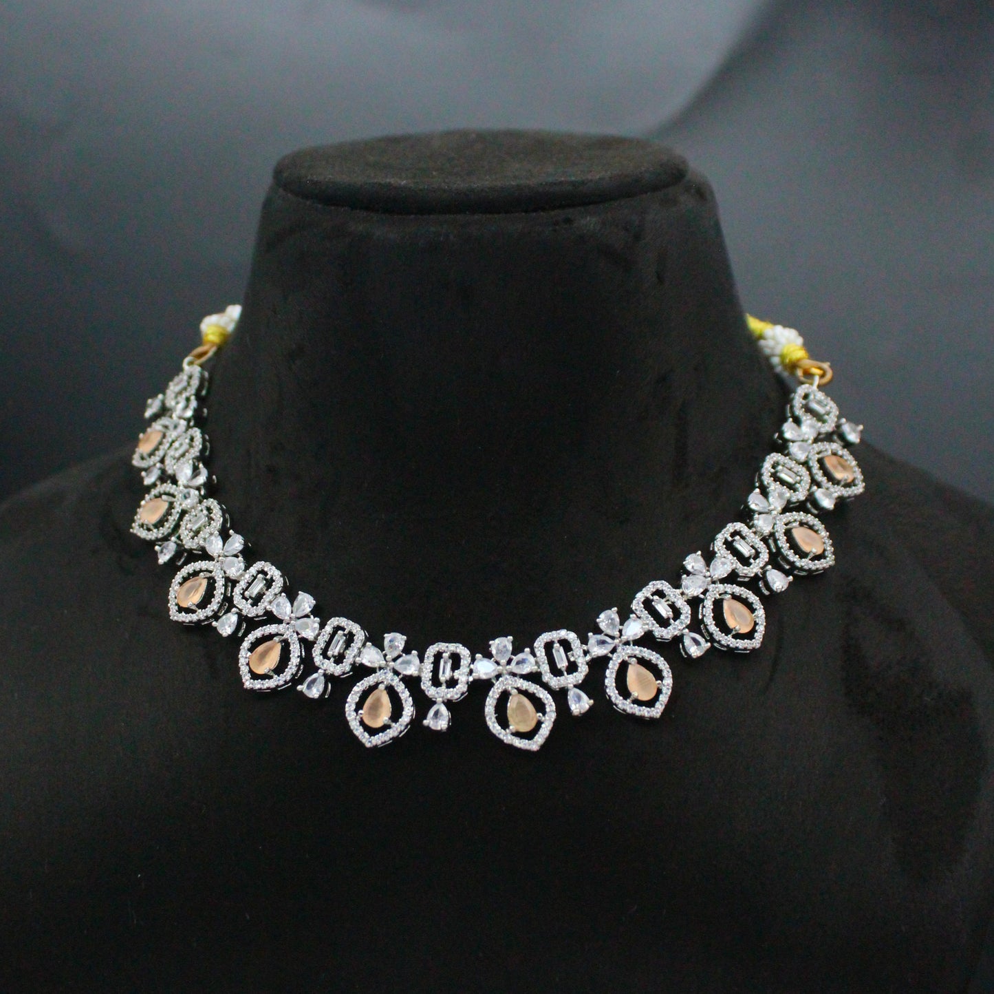 Platinum Orange Single-Line Short Necklace SP-15661