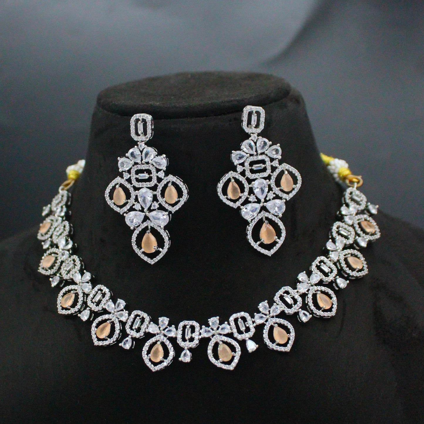 Platinum Orange Single-Line Short Necklace SP-15661