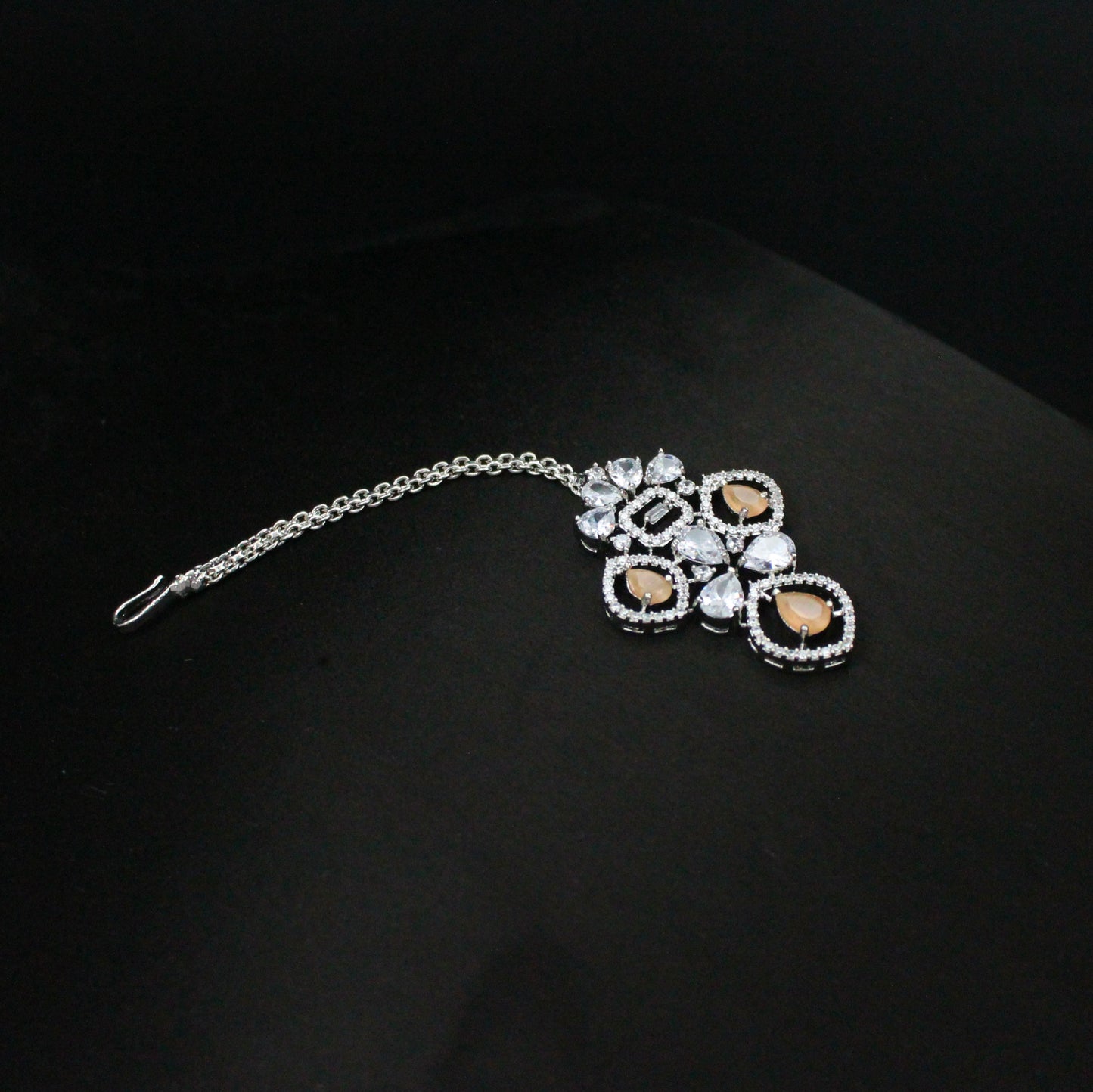 Platinum Orange Single-Line Short Necklace SP-15661