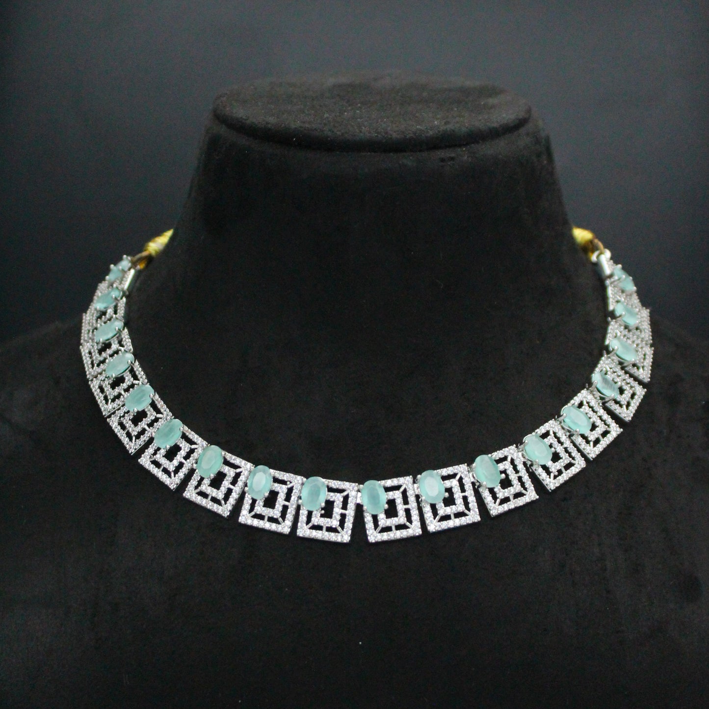 Platinum AD Stone Necklace SP-16294