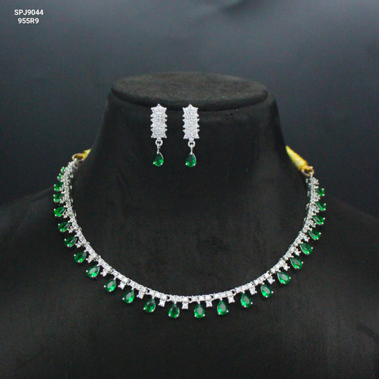 Platinum simple necklace 9044